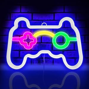Neon Sign, Gamepad Shape Led Neon Light Wall Gaming Room Decoration, Neon Light Sign Gamer Gift for Teen Boys Game Decor…