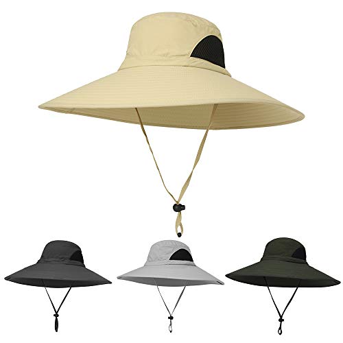 Andoer Chapéu ao ar livre aba larga respirável pesca Safari chapéu boné