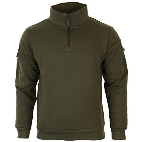 Mil-Tec Homme Sweatshirt Tactique avec Zip Ranger Green Veste, Vert, S EU