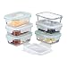Produktbild Relaxdays Glasbehälter mit Deckel, 6er Set, 370 ml, Frischhaltedosen, Kunststoffdeckel, luftdicht, Glasdose, transparent