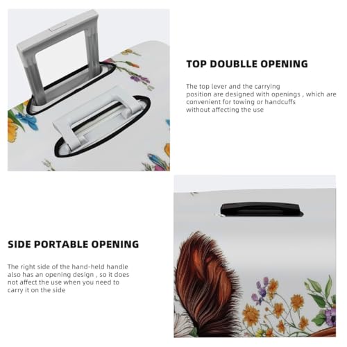 Flower Cow Head Stretchable Luggage Covers for Suitcase TSA Approved, Dust Proof and Scratch Resistant Travel Luggage Protector for Carry On (22-24 in)4