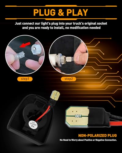 Image of LESAUCE LED License Plate Lights Tag Lights Assembly Replacement for Chevy Silverado GMC Sierra 1500 2500 3500 Tahoe Suburban Escalade Yukon XL, 2PCS