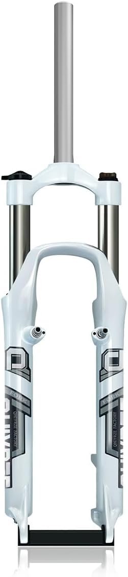 CuNtoHHH 26 Inch Mountain Bike Suspension Fork V Disc Brake 26'' Spring Fork Travel 80mm 1-1/8" Straight Steerer Threadless Front Fork QR 9mm Manual Lockout(26'' White)