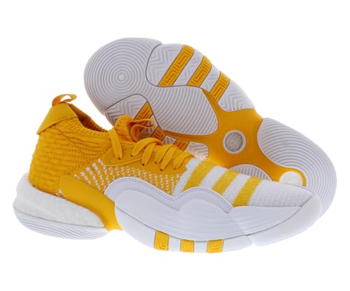 Image of adidas SM Trae Young 2 Unisex Shoes Size 10, Color: White /Yellow-White