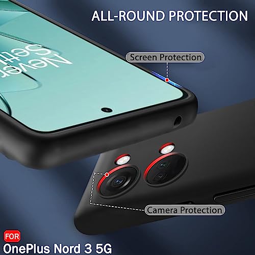 Image of TheGiftKart Sleek Back Cover Case for OnePlus Nord 3 5G | Slim Fit Protective Design | Ultra Matte Finish | Camera Protection Bump | Soft Silicon Back Cover Case for OnePlus Nord 3 (Silicone, Black)