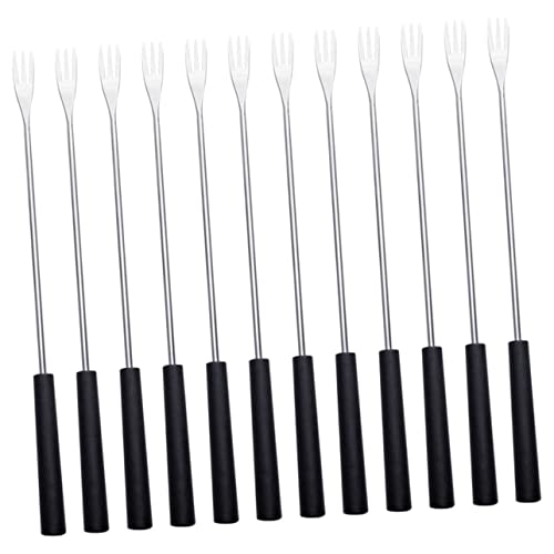 12pcs Chocolate Fondue Fork Ice Cream Fondue Forks Chocolate Fondue Sticks Exquisite Forks Fondue Pot Forks Kitchen Fondue Forks Fine Chocolates Handle Cheese Stainless Steel