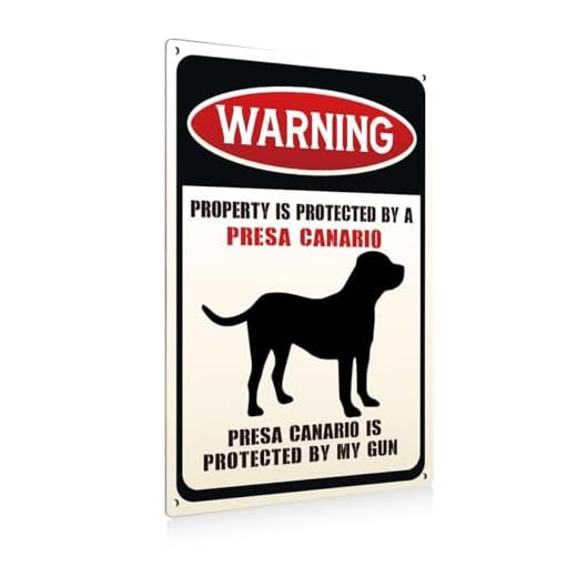 Aluminium plate 741 Funny Dog Warning Metal Aluminium Plate Signs Plaques Farmhouse Decor Property is Protected By A Presa Canario Sign Presa Canario Decor Beware Of Dog Sign Gifts for Dog Lover