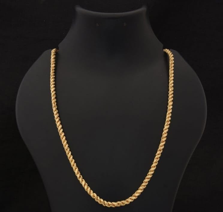 One gram Stylish Golden Neck woman Chain “24” Inches Gold-plated Chain_G20-image-38