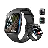 スマートウォッチ Bluetooth5.3通話機能付き【2024新モデル】Onefun スマートウォッチ 多種機能付き 1.85インチ大画面 Smart Watch 100多種類な運動モード 腕時計 歩数計 天気予報 音楽制御 文字盤自由設定 GPS機能 多言語 長持ちバッテリー IP67防水 スポーツウォッチ iPhone/アンドロイド対応 技適認証済み 日本語説明書付き (ブラック)