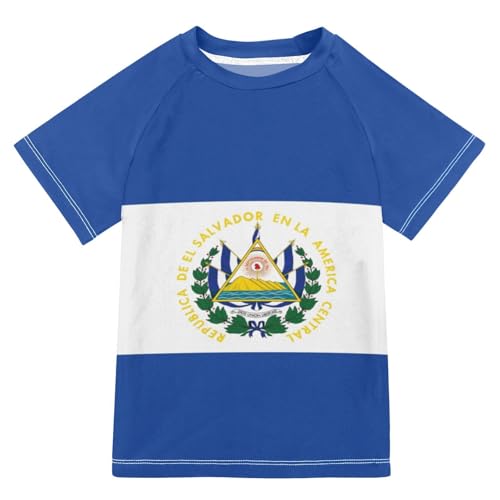 Aflyko Patriot Kid Rashguard Shirt Flag of El Salvador Boys Girls Swimsuit Top