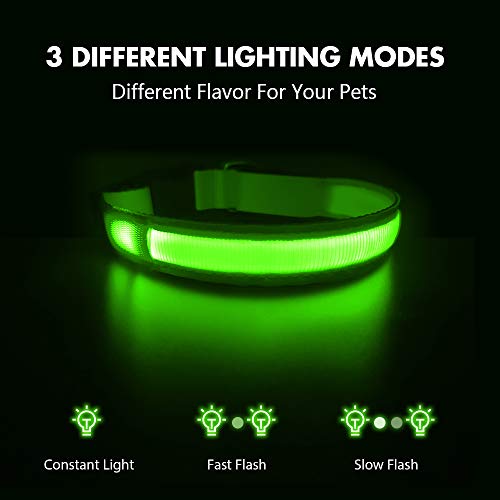 Leuchthalsband Hund, Hundehalsband Leuchtend Aufladbar, LED Halsband für Hunde Leuchtband Einstellbar Wasserdicht mit 3 Lichtmodi… – Ansicht 2