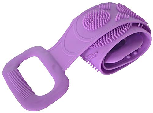 Silicone Back Scrubber - 35 Inch Women and Men Extended Shower, Bath Dual Side Scrubbing Brush - Exfoliator and Massager