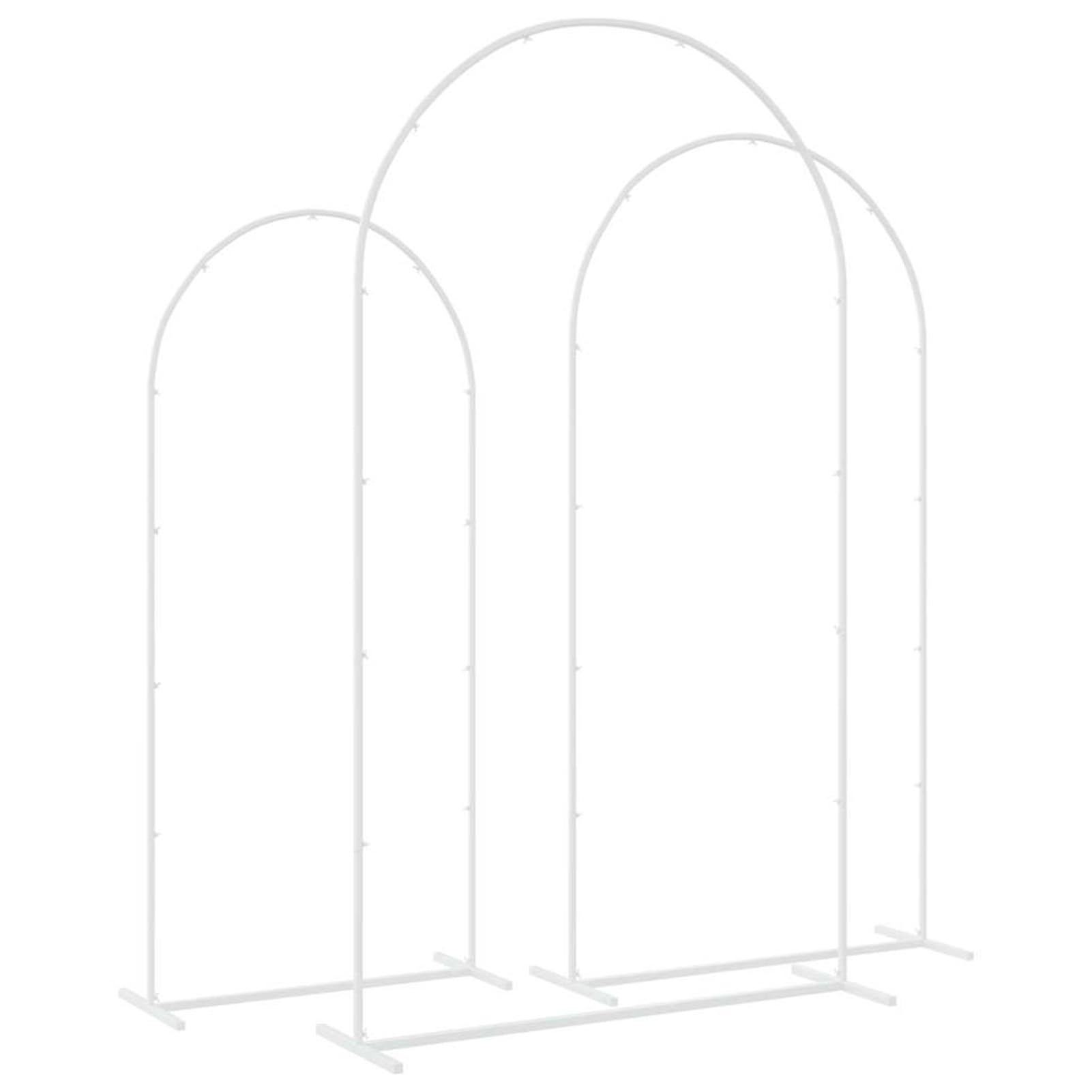 Gecheer Hochzeitsbogen 3 pcs Weiß Stahl, Großer Ballonbogen DIY Party-Bogen für Garten Zeremonie Verlobung Jubiläum42023037