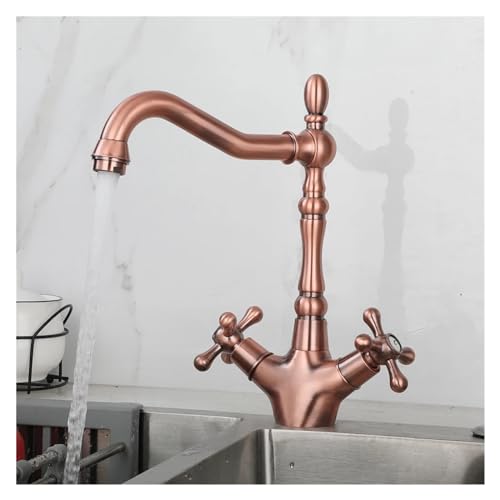 Robinet de lavabo en laiton antique argenté, l'élégance d'un mitigeur double poignée haut de gamme