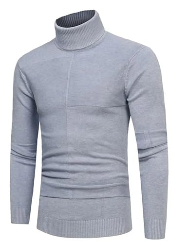 Men's Turtleneck Pullovers Sweater Solid Color Slim Long Sleeve Warm Knitted Bottoming Pullover Sweater4