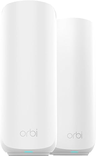 NETGEAR Orbi Serie 370 Sistema de red WiFi 7 de doble banda para el hogar (RBE372) - Router inalámbrico + 1 extensor, características de seguridad, disponible en Yaxa Colombia