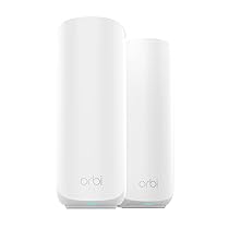 NETGEAR Orbi Mesh WiFi 7 Router | WiFi Mesh Dual-Band | 3,6 Gbps | Copertura 240 m², fino a 70 dispositivi | Porta Internet 2,5 Gb, include 1 extender BE3600 (RBE372)