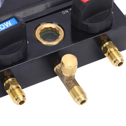 Juego de Manómetro para Aire Acondicionado con Mangueras, Juego Mejorado de Seguridad para Automóvil, Reemplazo para Refrigerantes R410A, R32, R134A y R22 miniatura 7