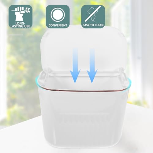 Caneca de basura blanca colgante pequeña para pared miniatura 3
