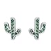N-K Pendientes de plata de ley 925 con diseño de cactus verde para mujer, calidad fiable, diseño práctico y duradero.