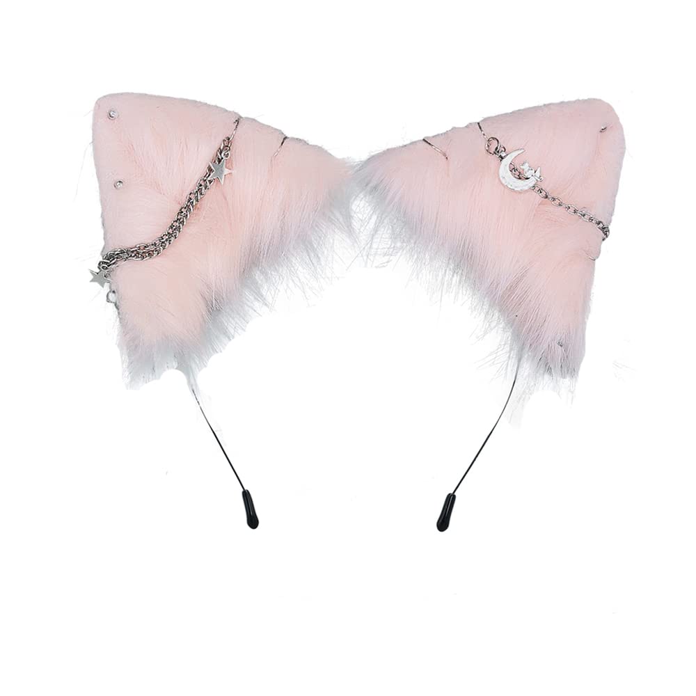 VIGVAN Cat Cosplay Ears Accessories Punk Gothic Cross Cat Ears Headbands Clips