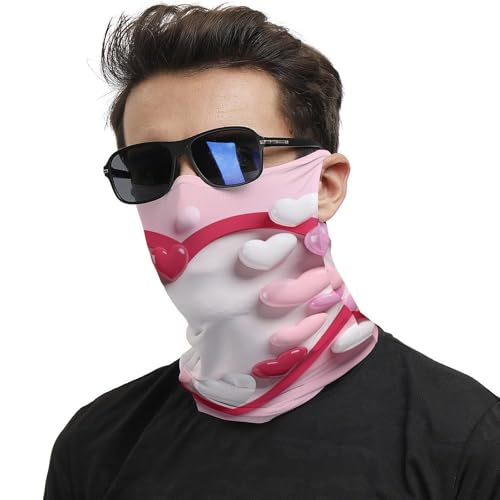 Neck Gaiter Heart Shape Face Mask for Travel Face Cover Scarf for Men Women Elastic Headbands Wind-proof Bandana for Skiing Fishing Hiking Cycling2
