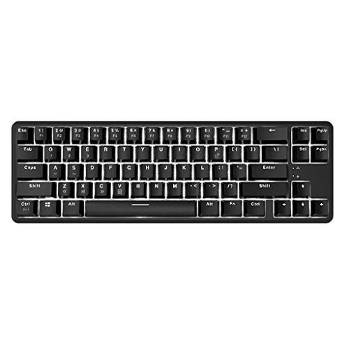 Unbranded Mechanical Keyboard, Ajazz Wired/Wireless Bluetooth Keyboard 68 Keys White Backlit Type-C Gaming Keyboard with Full Anti-ghosting Keys for Gamers - Brown Switch, Black