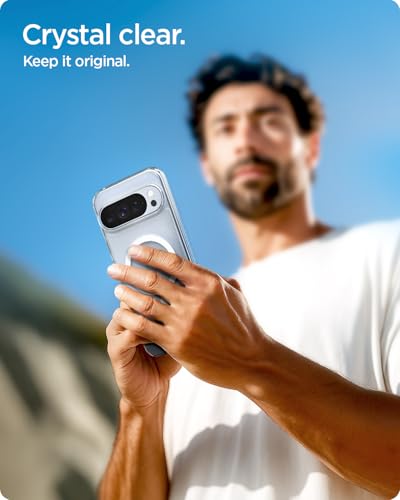 Image of Spigen Ultra Hybrid MagFit for Google Pixel 10 Pro Case, Transparent Pixel 10 Back Cover (2025) - TPU+Poly Carbonate｜Clear White