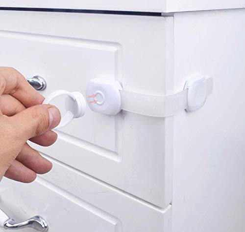 Innoo Tech Child Safety Locks, 5PCS Safety Cupboard Locks for Children, No Tools or Drill Baby Safety Cupboard Locks with Strong 3M Adhesive, Multi-Purpose Locks for Drawers, Cabinets, Oven, Door