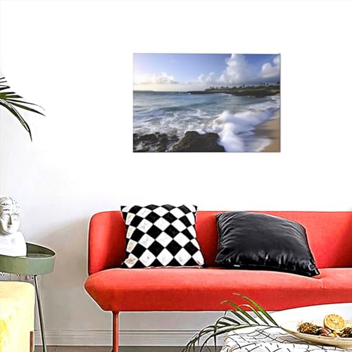 Décoration d'intérieur pour salon chic avec la toile murale Porto Rico moderne