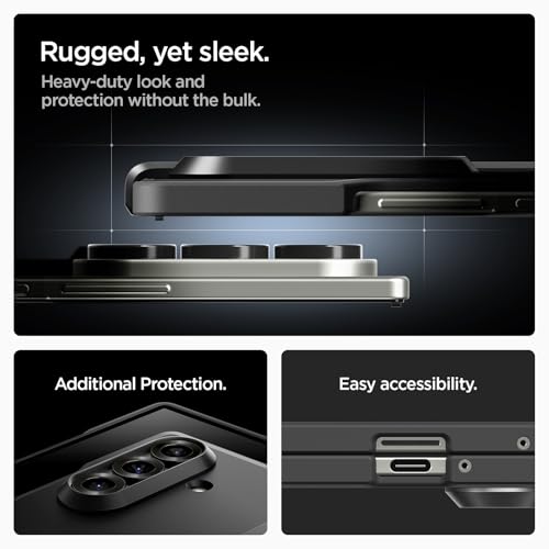 Spigen for Galaxy Z Fold 7 Case, Tough Armor Pro MagFit [Hinge Protection] [Fast Wireless Charging/Magnet for Galaxy] - Black - image 8
