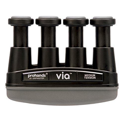 PROHANDS VIA Hand Exerciser, Finger Exerciser (Hand Grip Strengthener), Spring-Loaded, Finger-Piston System, Isolate and Exercise Each Finger, (6 lb Medium Tension, Black-Via)