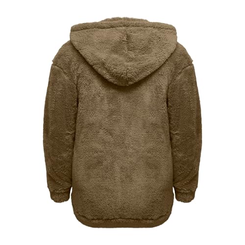Sherpa Jacket Women Winter Full Zip Fuzzy Fleece Oversized Coats with Hood - image 8