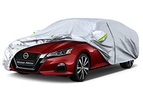 Image of Kaugung 6 Layers Sedan Car Cover Custom Fit Nissan Altima from 1998 to 2025, Waterproof Car Cover All Weather for Automobiles Outdoor Indoor with Zipper Door, Sun Rain Dust Snow Protection.