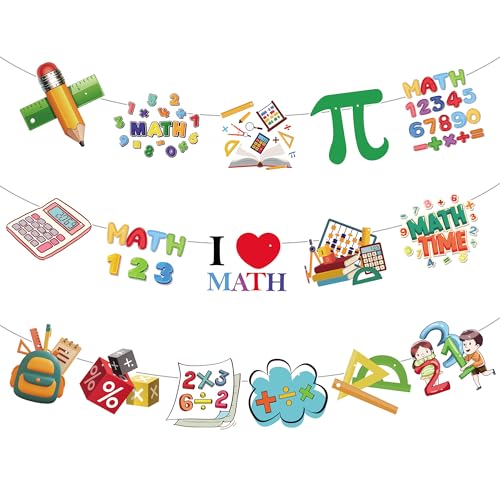 Yunahoo Math Party Banner Decoration I Love Math Teenagers Personalized students Party Favors Supplies