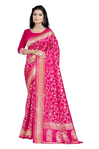 Image of Women's Banarasi Saree Pure Kanjivaram Silk Saree Soft Party Saree collections With Blouse Piece for Wedding saree