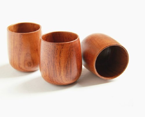 Moyishi Top-Grade Natural Solid Wood Wooden Tea Cup Wine Mug 250Ml,Set Of 4 #TOP1