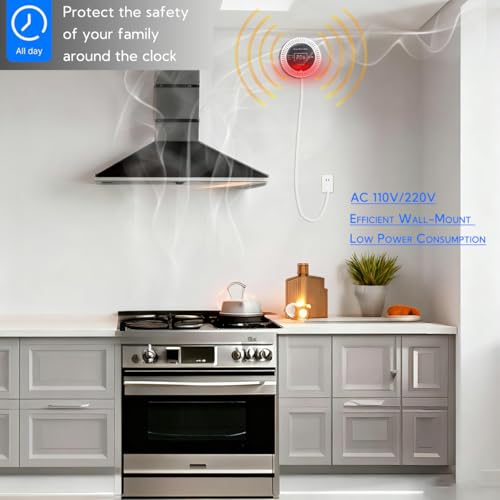 Image of Natural Gas Detectors for Home, Propane Gas Leak Detector with 59 inch AC Plug-in Cable