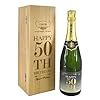 Buy a Personalized 50th Birthday 75cl Champagne Bottle in an Elegant Engraved Wooden Box – English Pewter Company Sheffield, England