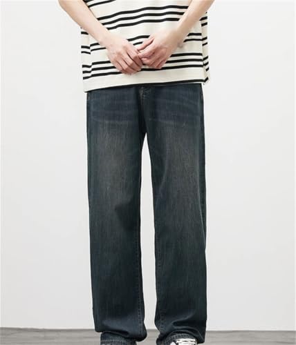 Men's Straight Vintage Jeans Soft Lyocell Casual Trousers Korean Fashion Baggy Denim Pants4