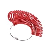  KERDEJAR Medidor de Anillos, medidor de Anillos de Dedo, plástico para Hacer Joyas, Mandril de medición, Herramientas de tamaño estándar, Rojo