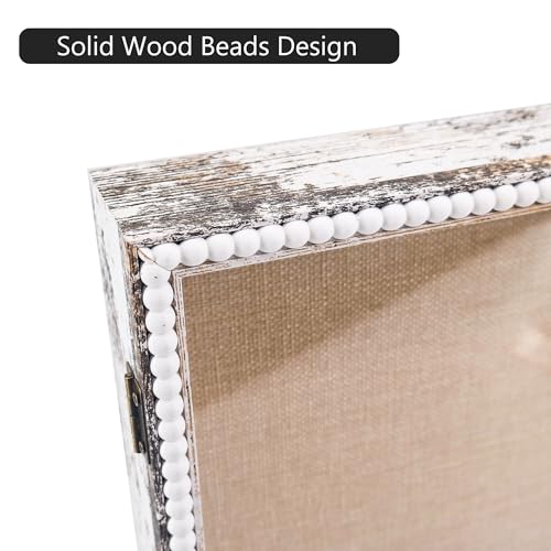 Cadre vitrine blanc 40x50 cm à charnière pour bouquet de mariage et médailles - 7