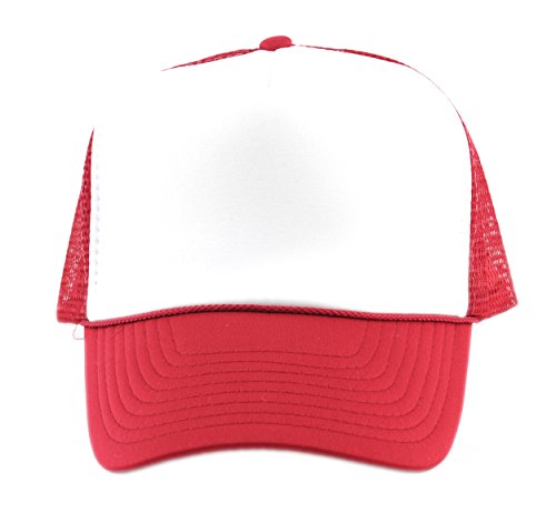 Image of NYFASHION101 Plain Mesh Trucker Hat - Breathable 6-Panel Daily Snapback Cap, Customizable Ideal for DIY Embroidery & Patches