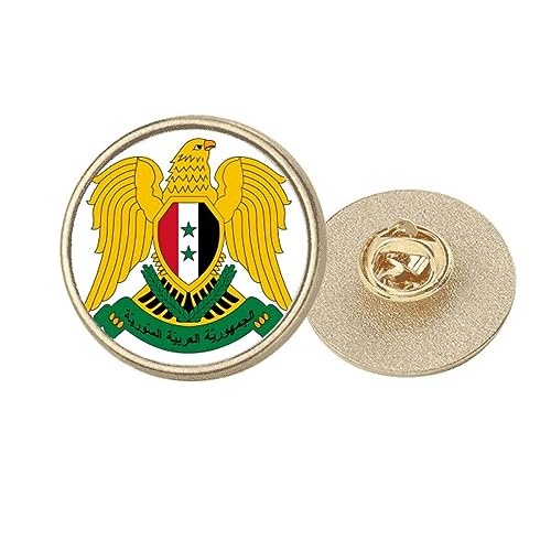 Broche ronde en métal doré au design finement ciselé