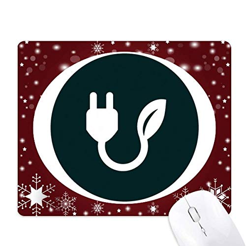 Tapis de souris en hiver flocon de neige et son câble vert foncé pour votre bureau
