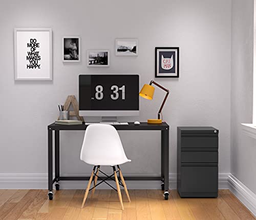 Office Dimensions 20 Inch Deep Metal 3 Drawer Box-File With Full Pull, For Home And Office, Holds Letter Width Hanging Folders Mobile Pedestal, 20-Inch, Charcoal #TOP4