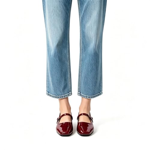 Image of Cusolemore Mary Jane Flat Shoes with Arch Support and Hidden Wedge Heel, Women Ballet Flats, Mary Jane Flats, Comfortable Dress Shoes