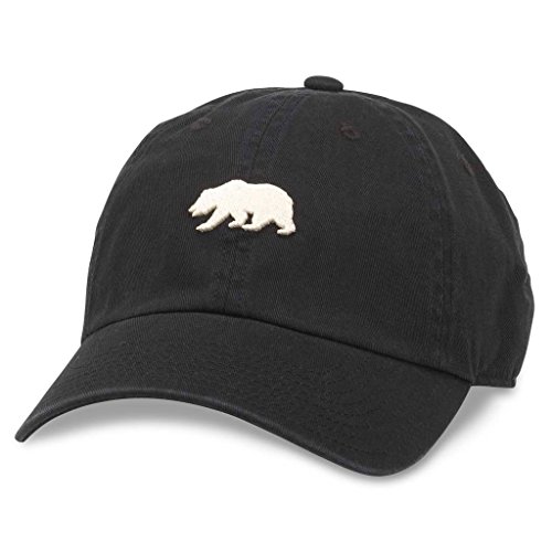 AMERICAN NEEDLE Ballpark Casual Baseball Dad Hat California Bear, Black (44480A-CALI)