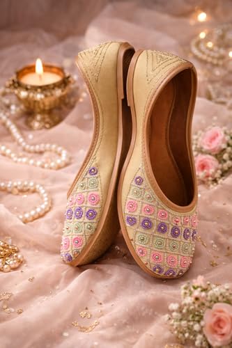 Image of Ethnic Juttis for Women | Traditional Mojari Women Shoes | Fancy Mojari Flats and Heels for Women