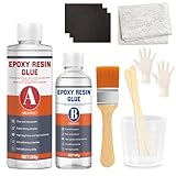 Glasfasermatten und Epoxidharz Set, gfk Matten Epoxidharz Set, Glasfaser Reparaturset, polyesterharz mit härter + 1m² Glasfasermatte 300g/m², Reparatur & Laminier Set für Holz, Boote, Modellbau